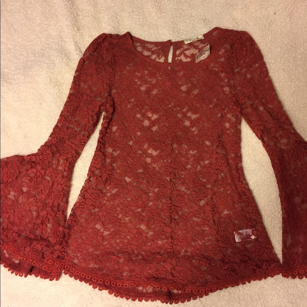 Brown Lacey top